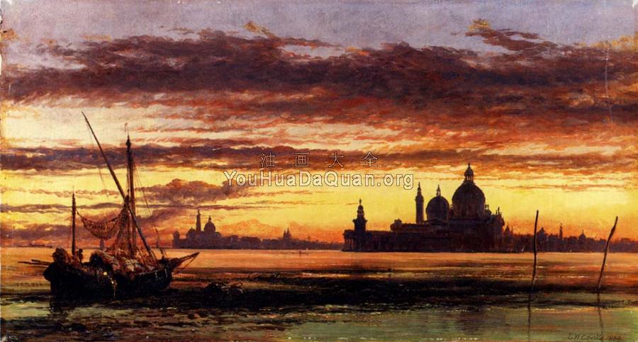 Sunset Sky Salute And San Giorgio Maggiore - 爱德华·威廉·库克
